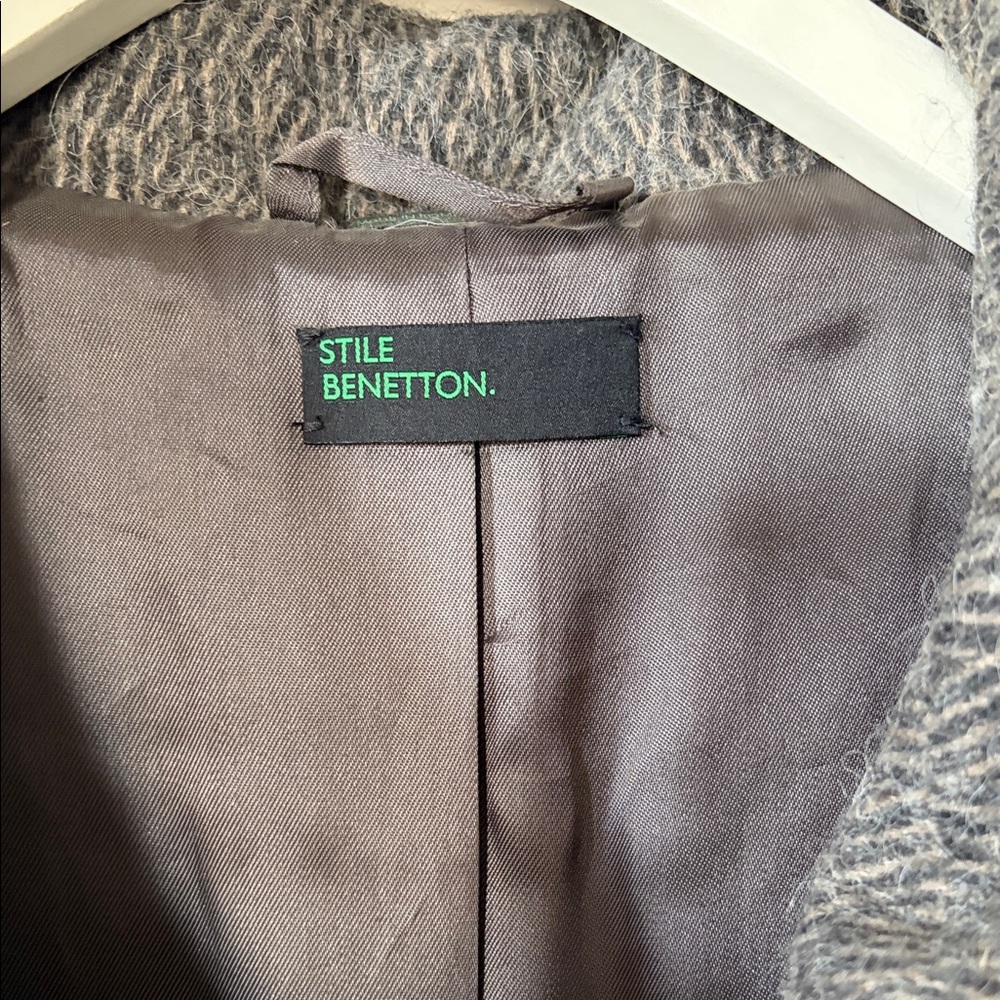 Benetton Gray Wool Blend Women's Coat - Picture 2 of 7